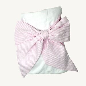 Beaufort Bonnet bow swaddle Pink Savannah Seersucker